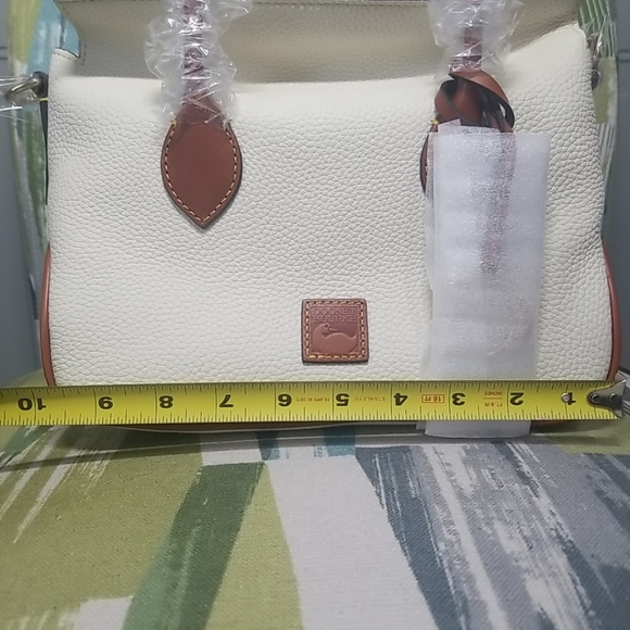 🎯Dooney & Bourke Pebbled Leather Satchel Crossbody Shoulder Bag In White - Picture 6 of 10